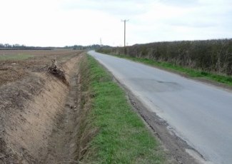 rural road with ditch